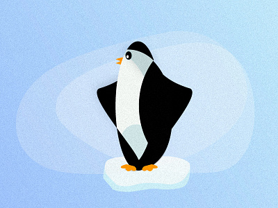 Penguin 2d animal black blue character cute flat illustration invite mbe minimal penguin