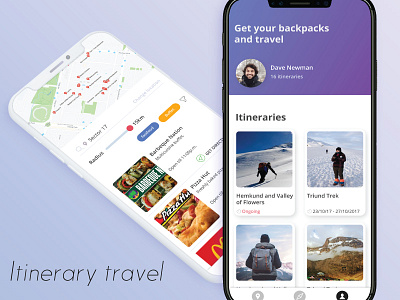 Itinerary travel 2d app apple interface invite product travel ui ux web