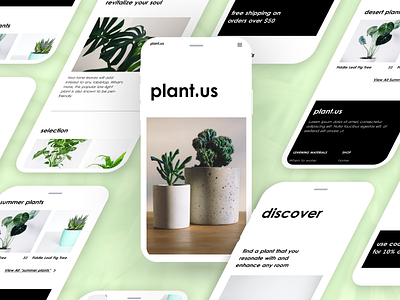 Plant Shop Mobile Website app branding design graphic design illustration logo typography ui ux vector
