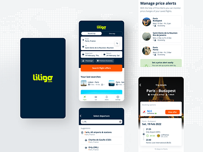 Liligo - Mobile app android app cars flights ios mobile search engine travel ui ux