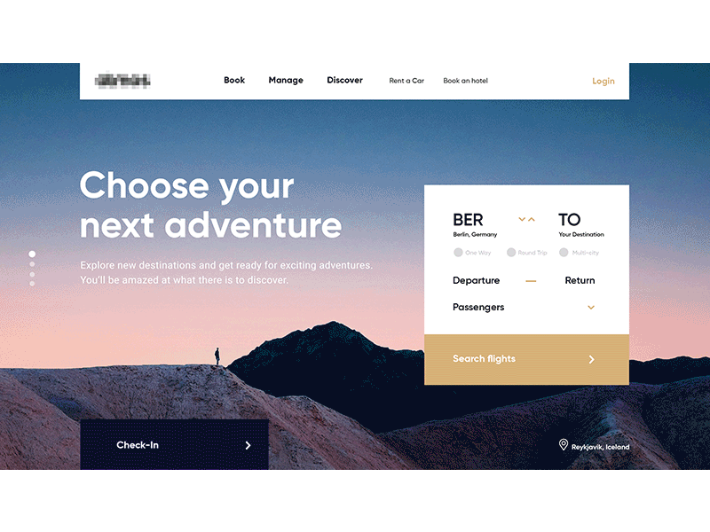 Travel Company flight travel ui ux website