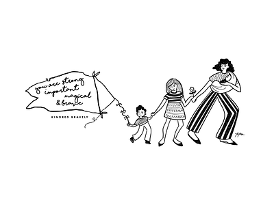 Mother & Children Illustration