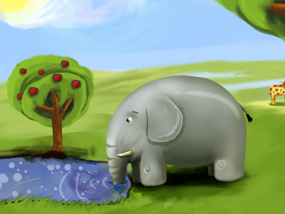 elephant awesome digital art draw facebook gmail google ipad kids story new nice painting search ui