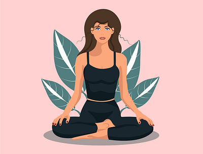 Yoga girl design graphic design healthy illustration minimalism vector yoga