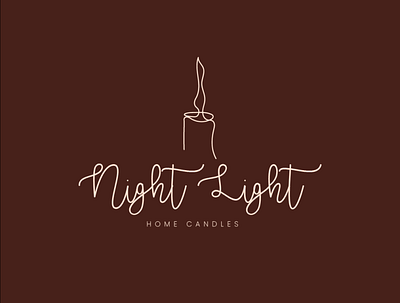 Logo for "Night Light" candles shop branding candles design graphic design illustration logo one line art shop vector