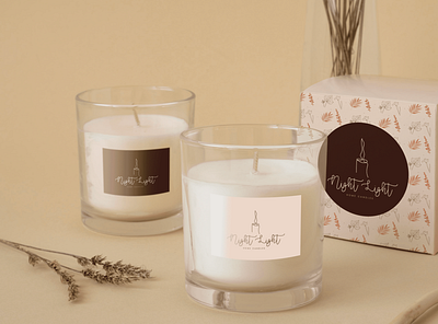 Candles with logo branding design graphic design illustration logo vector