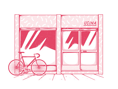 Facade Series 1 - USINA apparel bike facade house illustration lowpro motion graphics oldschool rough screenprint tattoo texture vector vintage