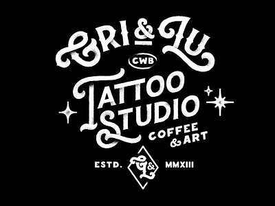 Promotional Type work for Gri&Lu calligraphy chalk grain graphic identity lettering paint sign sparkle studio tattoo type