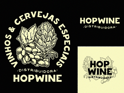 Hopwine • Heavy Presentation beer beverage bold branding classic graphic hop identity logo wine