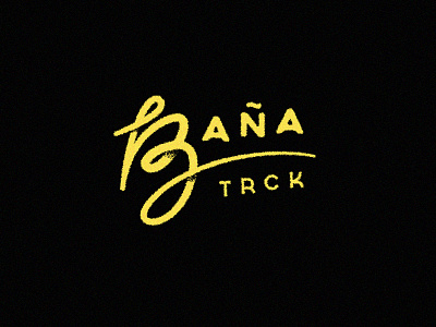 Baña Truck's Rough ID b black branding food letter logo raw rough script truck