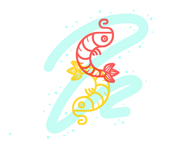 Shrimpy graphicdesign illustration sea shrimp vectordesign water