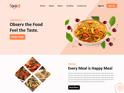 UI Deign for Food Website design typography ui