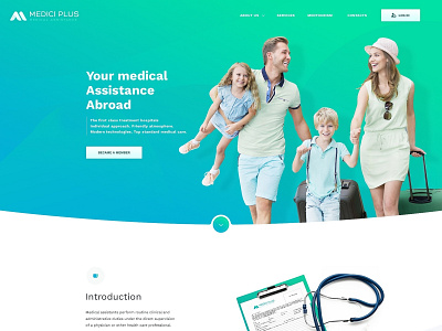 Medical assistance website clean clinics design doctor green insurance landing page layout medical medicine minimalist design minimalistic treatment web website