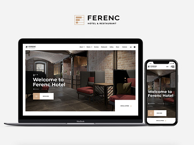 Ferenc hotel website concept booking booking app clean hostel hotel iphone lviv macbook minimal page room suite ukraine website