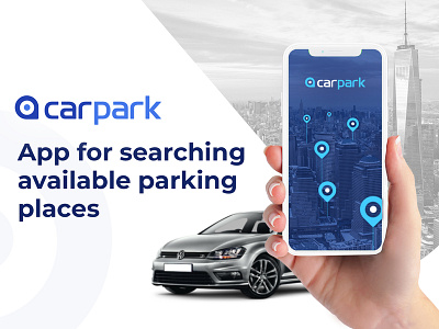 Carpark. App for searching available parking places app automotive blue clean dailyui design iphone layout light minimalistic modern navigation parking parking app ui uiux ukraine website