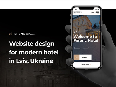 Website design for modern hotel-restaurant Ference behance clean dailyui design hotel layout light minimalistic rent suite ui ukraine webdesign webdesigner website