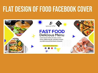 FLAT DESIGN OF FOOD FACEBOOK COVER banner banner ad banner ad template banner template cover design facebbok cover banner facebook cover facebook cover template fb cover design flat banner food banner food design food facebook cover food template illustrator layout template menu design restaurant banner website templates