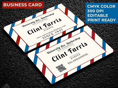 Barbershop Business Card Template attractive best branding business business card business card template cmyk creative business card design elegant graphic design identity card illustrator premium print ready top design visiting card