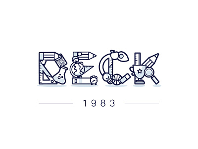 Deck education illustration line school tools typography vector