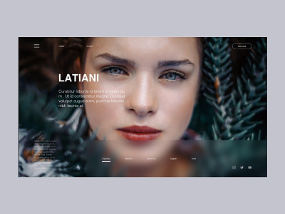 Latiani hamburger menu landing page navigation portfolio ui web design website