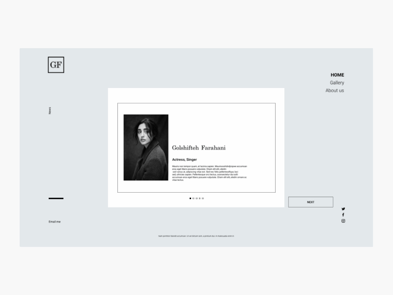 Golshifteh interaction landing page portfolio ui web design