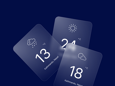 Glass Morphism Weather Cards 3d card design figma figma community glass morphism illustration product design ui ux visual design