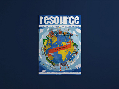Magazine cover 2013 circular cover digital economy environment environmental illustration magazine recycling vector waste world
