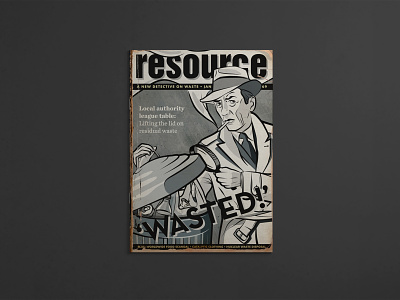 Magazine cover cover crime detective digital environment illustration magazine noir recycling retro sleuth vector vintage