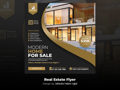 Real Estate Flyer Design - by. UJJAL band logo branding flyer design illustration real estate flyer