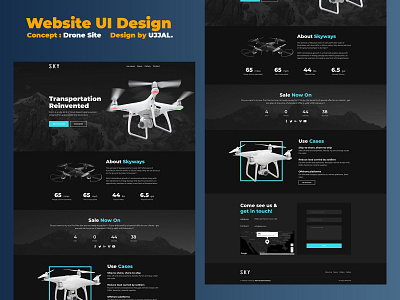Website UI Design by UJJAL. concept: Drone Site branding ui uiux ux website ui design