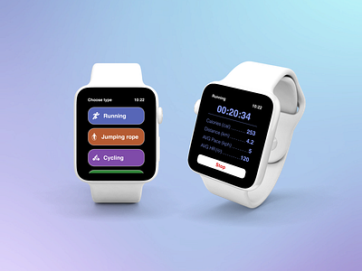 Fitness App for Smart Watch fitness fitness app smart watch ui design ux watch