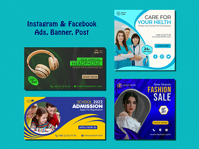 Facebook & Instagram Banner, Ads, Post design