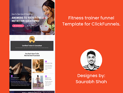 Fitness Funnel Design for ClickFunnels clickfunnels clickfunnels template design funnel design home page landing page sales page web design