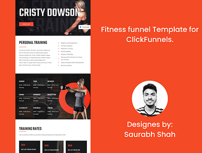 Fitness Training Funnel Design for ClickFunnels clickfunnels clickfunnels template design funnel design home page landing page sales page web design