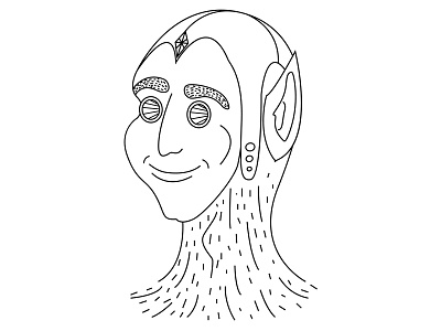 Elf face avatar in line style