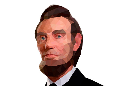 Polygonal Lincoln face bust design face graphic head lincoln low poly major polygonal portrait president