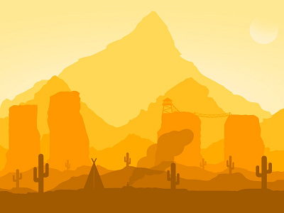 Orange layered landscape cactus firewatch landscape layered mountain orange west wild