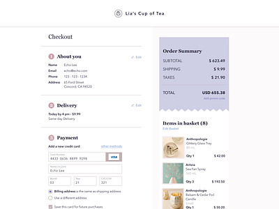 Daily UI challenge #002 — Credit Card Checkout checkout credit card daily ui daily ui 002 ecommerce ecommerce design shop uidesign ux web web design