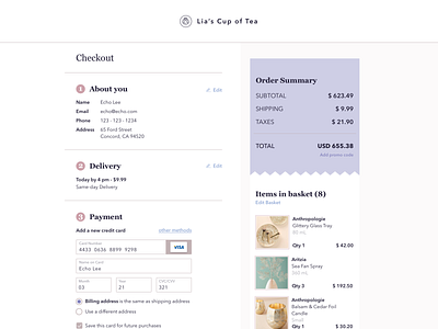 Daily UI challenge #002 — Credit Card Checkout