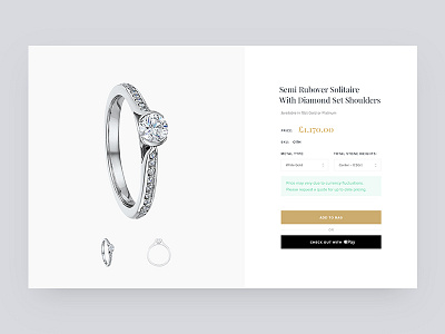 Jewellery - Product Detail Page ecommerce gallery jewellery product single page store ui ux