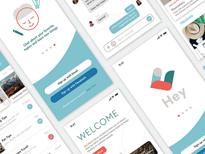 Hey Chat App app design illustration uiux