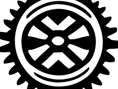 Union association badge cog graphic design industry logo union vintage