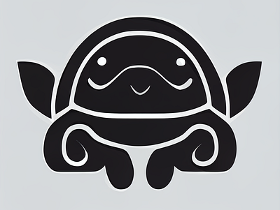 A Very Cute and Friendly Creature adorable animal avatar creature cute fish friend friendly graphic design icon innofensive logo monster smile turtle