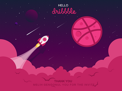 Hello Dribbble illustration