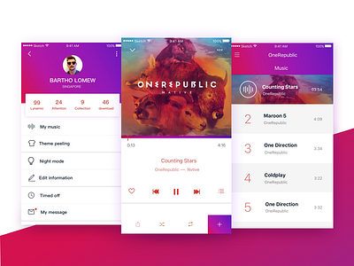 The practice of the music interface design exercise ios music sketch
