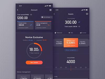 Financial APP Practice account financial fund iphonex mobile money ui ux