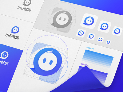 Logo design adaptation blue customer service design dialogue gradient logo mac pixels