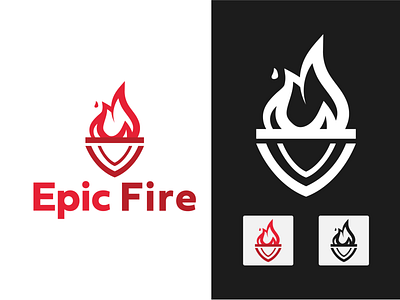 Epic Fire Logo awesomelogo beauty branding design epic fire graphic design illustration logo logo desing typography vector