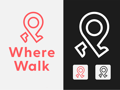 Where Walk Logo Desing beauty branding design graphic design illustration logo logo desing typography vector walk where