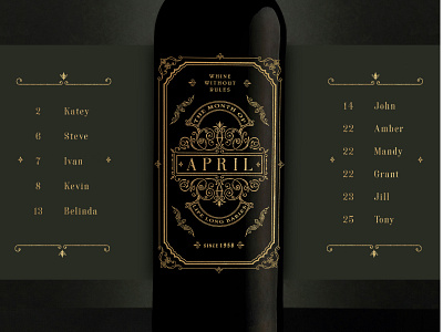 Birthday Poster april birthdays design art filigree label design wine bottle